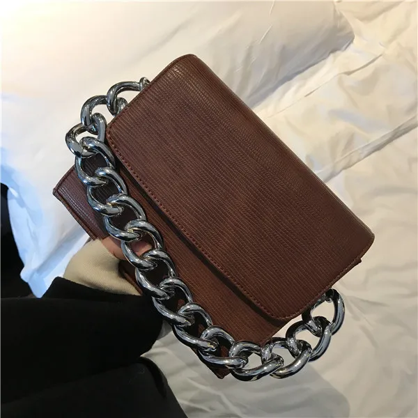 

Lizard Pattern Women Handbags Metal Chains Messenger Bag Women Totes PU Leather Shoulder Cross Body Brands Purse Bag Vintage Sac