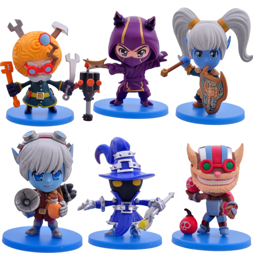 

2016 NEW Hot Action Figure Toys 6pcs/set 8CM Heimerdinger Kennen Poppy Tristana Veigar Ziggs Cool Christmas gift doll