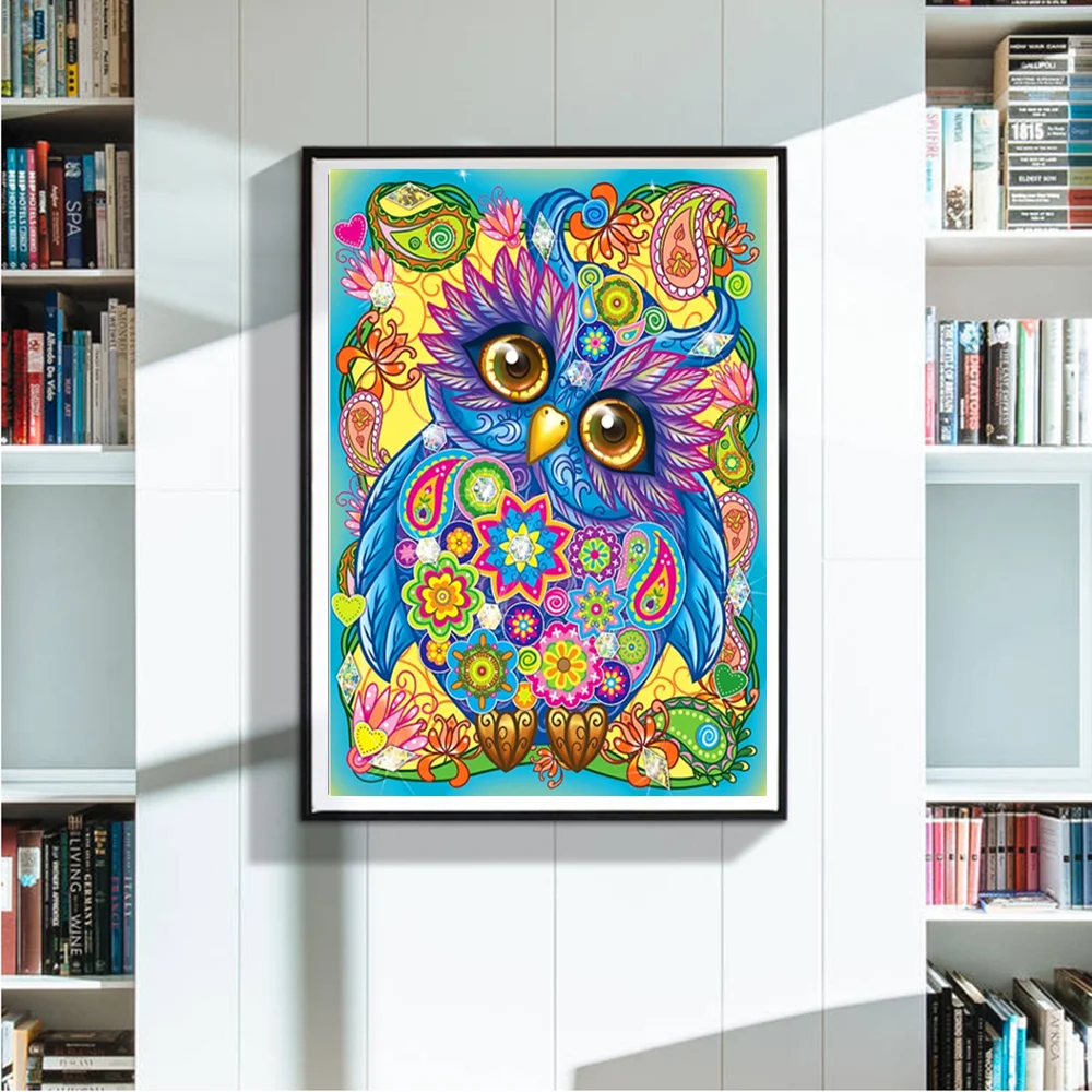 

Special Shaped Diamond Painting Lovely Owl Style DIY 5D Partial Drill Cross Stitch Kits Crystal Diamond Paintings Home Decors