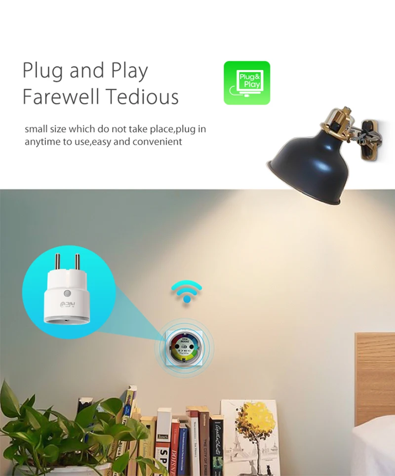 НЕО COOLCAM Wi Fi Smart Plug ЕС разъем поддержка Alexa, Google дома, IFTTT выход с таймером и дистанционное управление через мобильный телефон