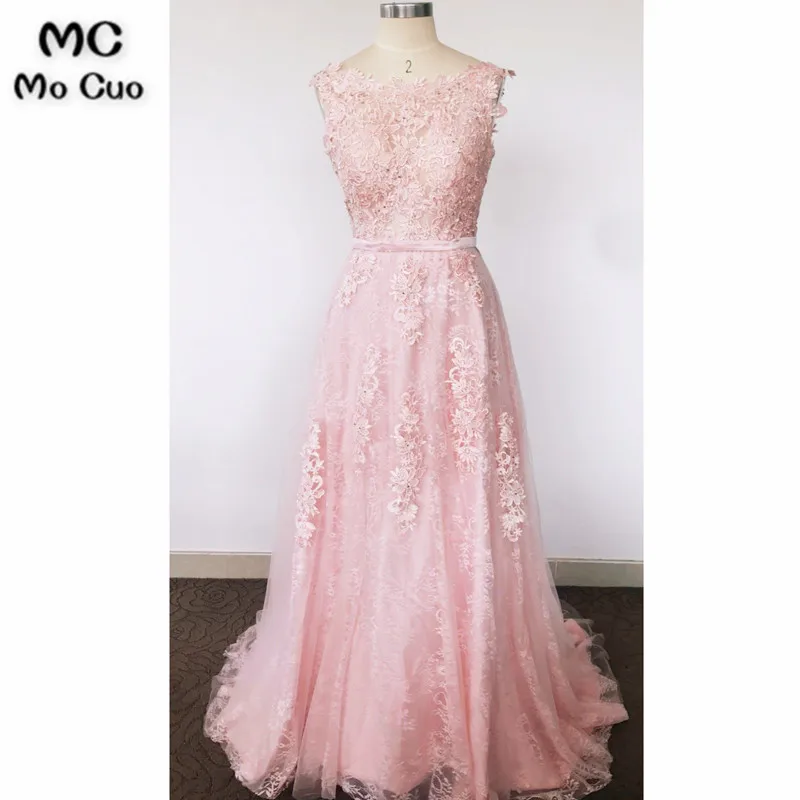 Princess Scoop Sweep Brush Train Tulle Sleeveless Applique Dresses