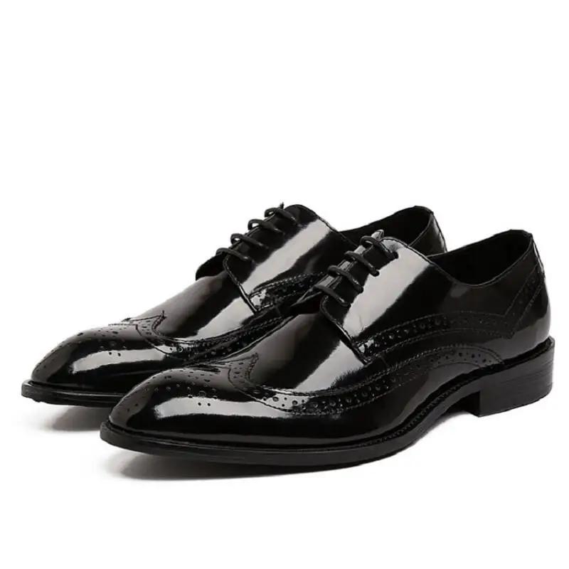 Homens Negócios Genuíno Brogue Bullock Formal Mens brown Oco Esculpida Sapatos Vestem Zapatos Escritório Mycolen Marca Couro Preto Italiano De Se 4q0SwPI