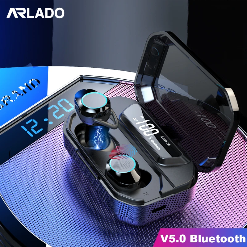 Arlado G02 TWS bluetooth наушники беспроводные с тяжелыми басами стерео гарнитура
