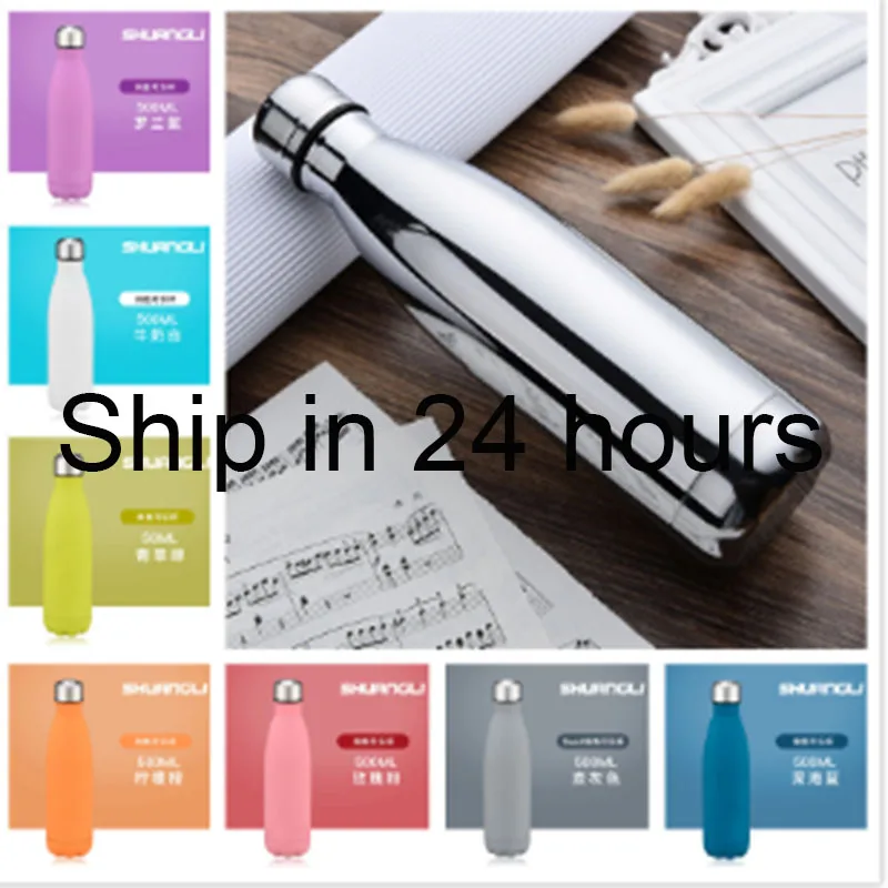 

500ml Water Bottle Cola Water Beer Office Thermos Sport Bottle Insulated Vacuum Travel Vacuum Thermos Flask Stainless Steel