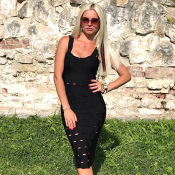 

Autumn and winter style bandage celebrity rayon dress high waist slit body con sexy women the party dresses wholesale