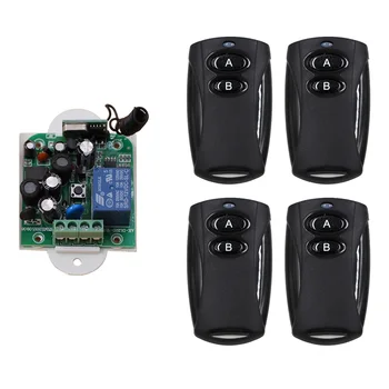 

1 CH RF Wireless Remote Control Switch 85V 110V 120V 220V Simple Operation with Manual Button 1* Receiver+4 * Black Transmitter