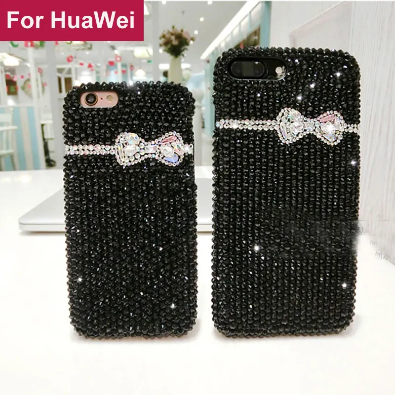 

Bow Full Diamond Rhinestonecase cover For HuaWei Nova 2 plus 2S Y3 Y5 Y6 II Pro 2017 Y7 Prime Y9 2018 Enjoy 7S P smart