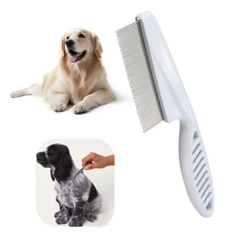 New 2Pcs Dog Comb Stainless Steel Teeth Hair Brush Dog Grooming Brush