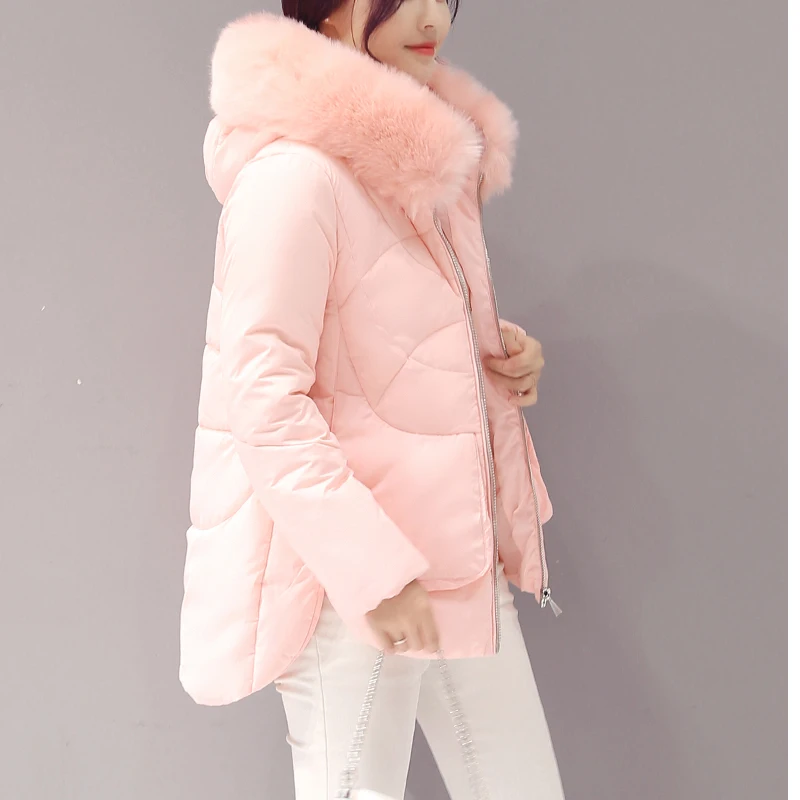 winter jacket women Large fur collar down wadded jacket female cotton padded jackets thickening women winter