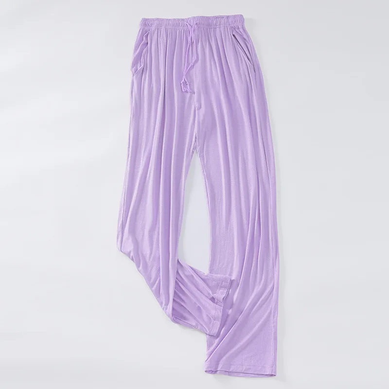 BZEL, женская пижама, штаны для отдыха, женские штаны для сна, штаны для сна, штаны для девочек с эластичной резинкой на талии, Модальные штаны, большой размер XXXL - Цвет: light purple