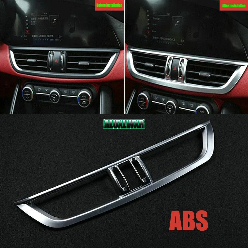 ABS Chrome Center Console AC Outlet Frame Covers Trim Refitting Car Accessories 2018 Car-styling for Alfa Romeo Giulia 2017