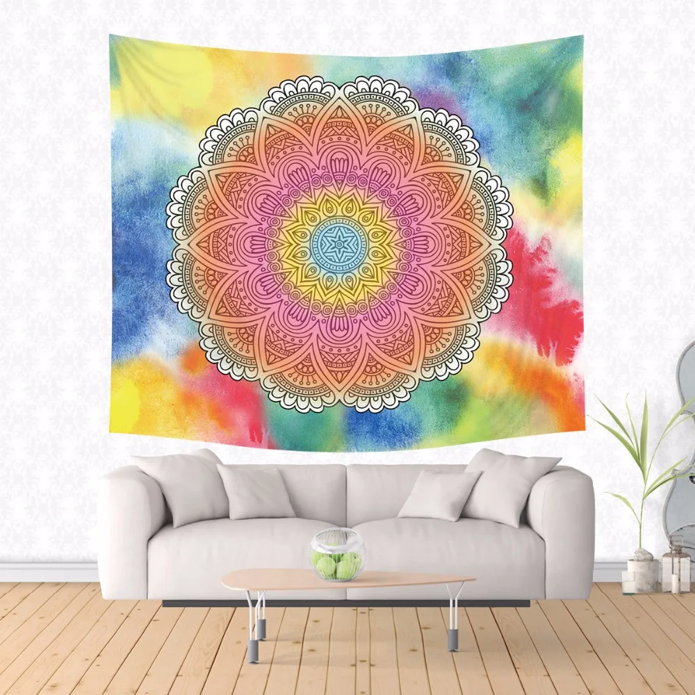 

New Mandala Bohemian Colorful Elephant Tapestry Decorative Wall Hanging Carpet Mandalas Beach Blankets Bespread Tablecloth Cover