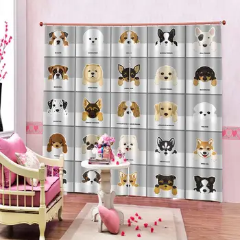 

High quality custom 3d curtain fabric animal curtains for children room Blackout curtain