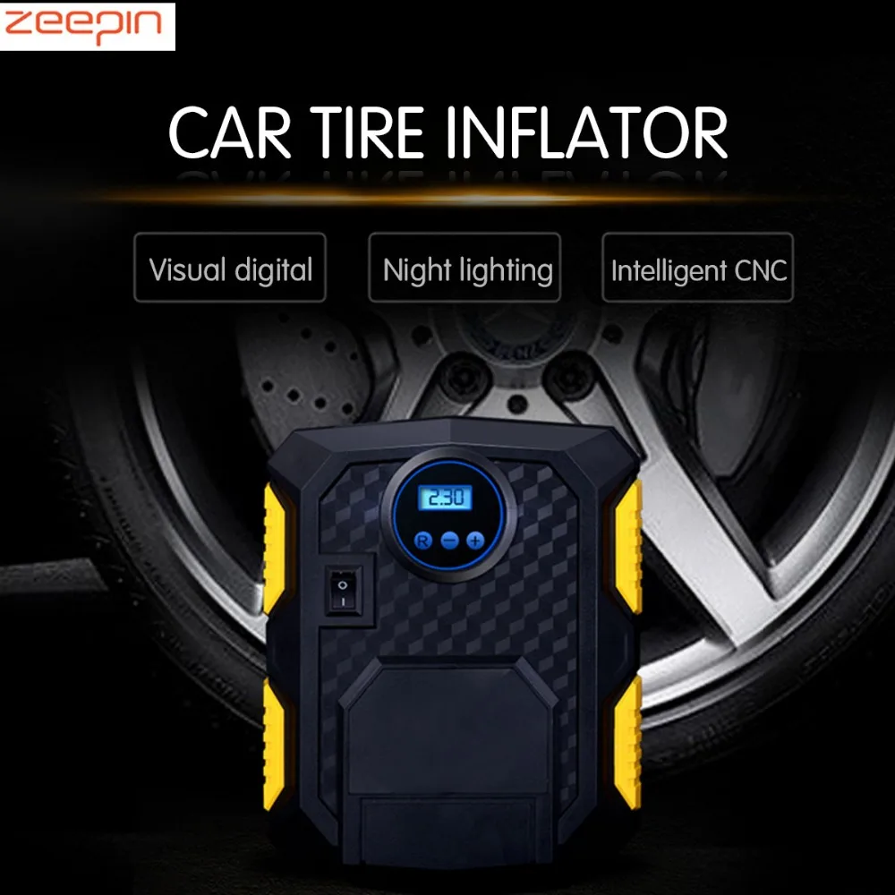 Electric DC 12V Auto Car Portable Air Compressor Pump Tire Inflator with LED Light and Digital Pressure Gauge | Автомобили и