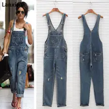 Fashion Women Denim Jumpsuit Ladies Spring Fashion Loose Jeans Rompers Female Casual Plus Size Overall Playsuit With Pocket 