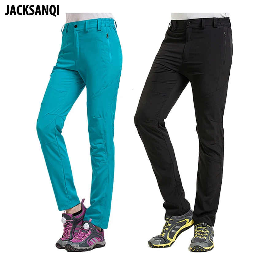 JACKSANQI nuevo de las mujeres de los hombres al aire libre de verano de secado rápido pantalones transpirable elástico de deporte senderismo Camping senderismo pesca pantalones RA145