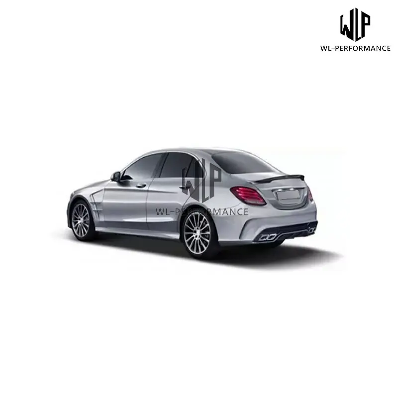 W205 Комплект кузова PU Неокрашенный передний бампер задний бампер для Mercedes Benz W205 C200 C300 Карлссон Комплект кузова 14-16