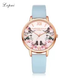Бренд lvpai часы для женщин кварцевые наручные с цветочным узором женская одежда часы подарок Relogio Feminino # YL5