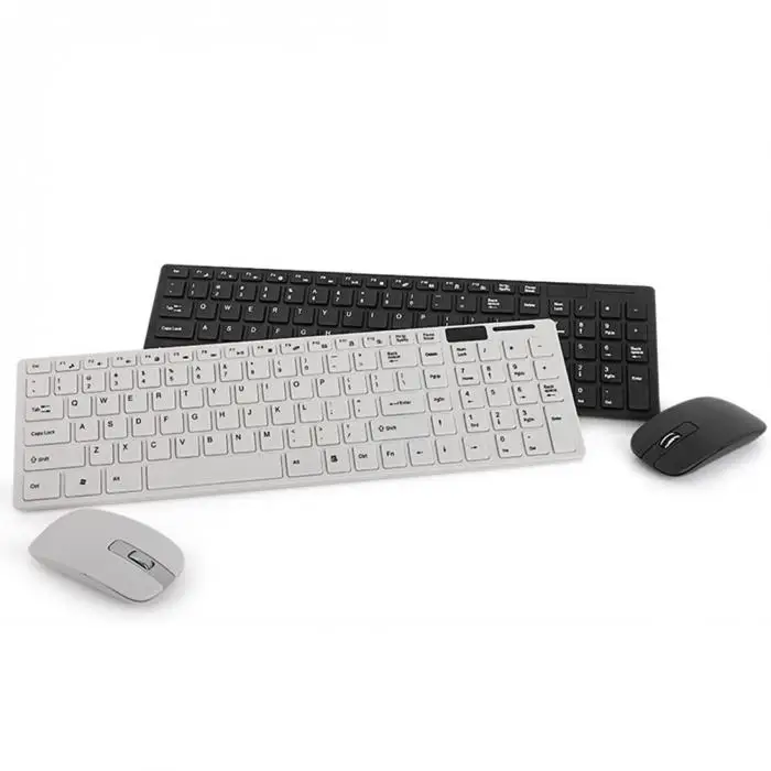 Недавно 2,4G Беспроводная клавиатура и мышь комплект беспроводная оптическая мышь 1600 точек/дюйм клавиатура фильм Набор для ноутбука ПК DC128