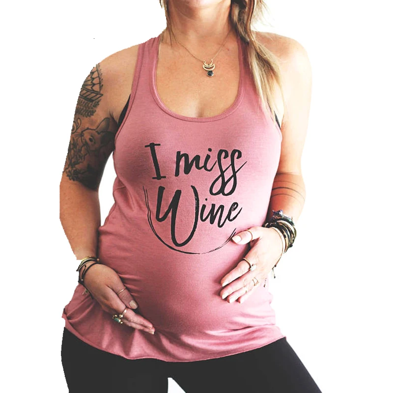 

Sleeveless Alphabetic Print O Neck Causal Clothing Vest Tops Plus Size 2X Hip Hop Style Camisole Pregnant Women T-Shirt