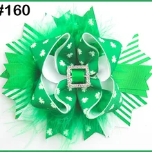 30 шт Мода День Святого Патрика банты для волос модные банты для волос зажимы для волос банты клипсы