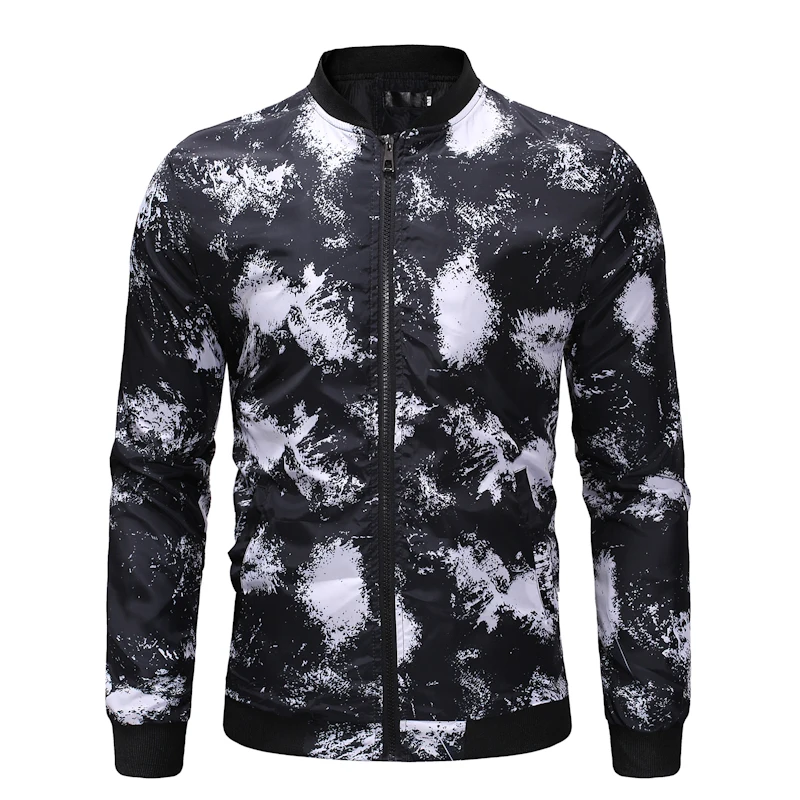 Jacket Men Windbreaker 2019 Spring Autumn Fashion Jacket Men's Graffiti Print Casual Jackets Male Coat Brand Mens Coats Outwear