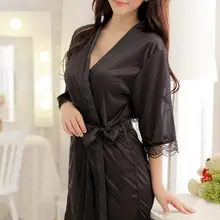 Одежда для сна акционное предложение,, прочные кардиганы халат Для женщин Ночная Блестящий кардиган, банный халат для малышей S Нижнее белье 103110