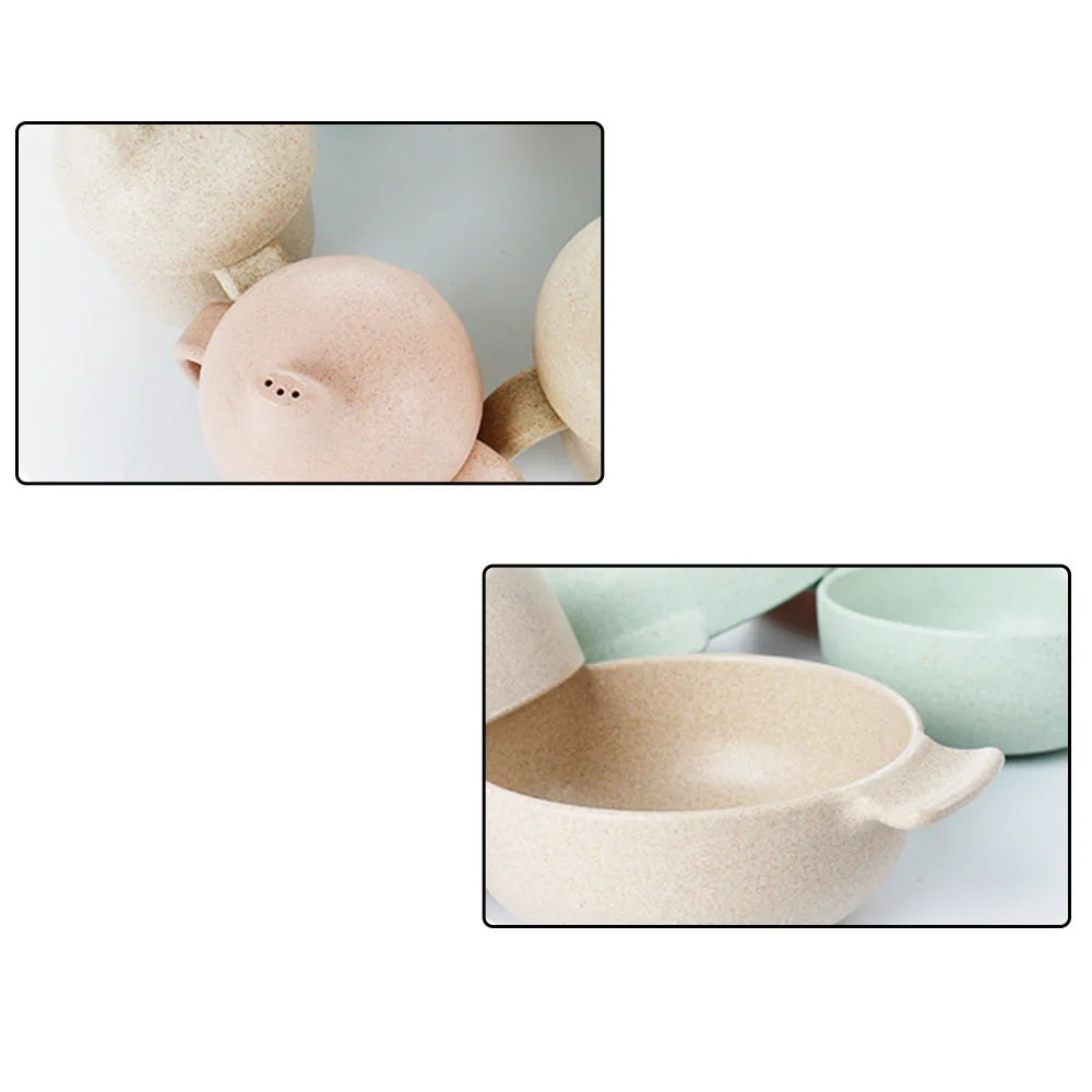 Japan Wheat Straw Fiber Tableware Set Environmental Protection Children Noodle Rice Soup Bowl Spoon Fork Cup Tableware Set