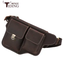 Натуральная кожа поясные сумки мужские новые мужские повседневные модные брендовые коричневые винтажные дорожные сумки через плечо из коровьей кожи поясные сумки