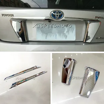 

For Toyota Prius XW50 2016 Rear License Plate + Rear Trunk Lid Cover Trims 4PCS Chromed ABS Plastic