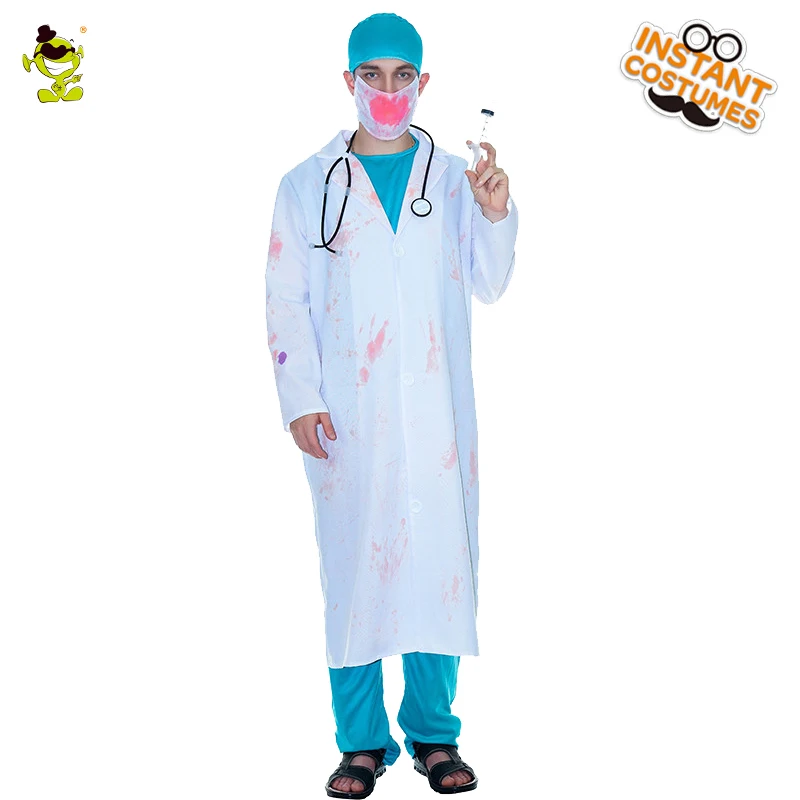 Halloween Men's Blood Doctor Costumes High Quality Cosplay Hospital