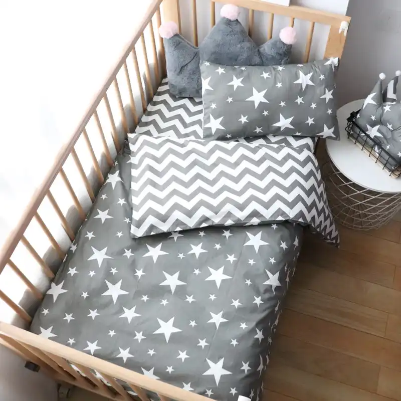 3pcs Baby Bedding Set For Newborns Star Pattern Kid Bed Linen For