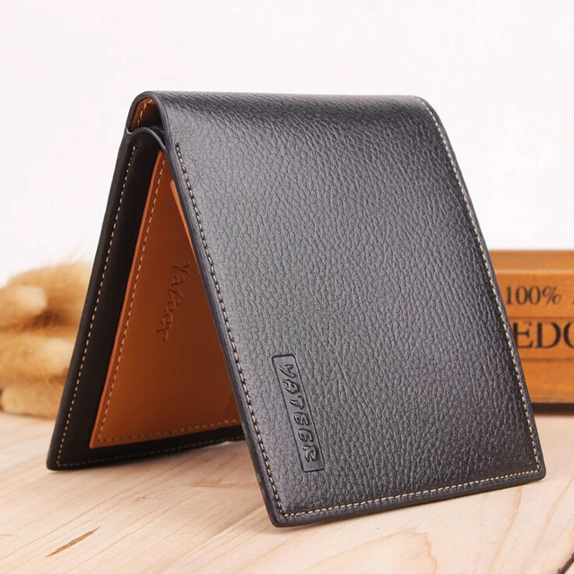 New arrival Solid short designer Men's leather wallet with coin