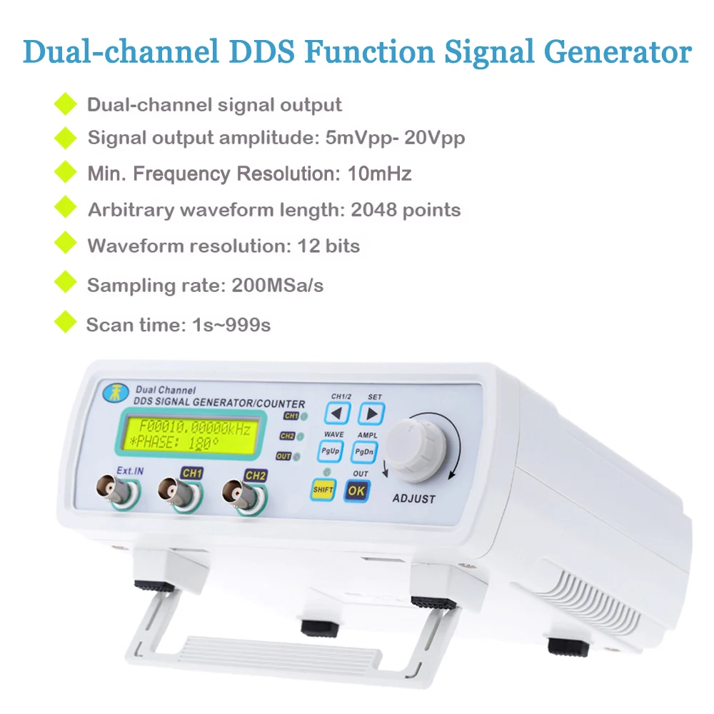 

High Precision Digital signal generator 2-channel DDS function generator Arbitrary Waveform Frequency generator 200MSa/s 6MHz