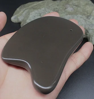 

100% natural black basalt bian hot oil stone relax guasha board for wrinkle removal whitening face care beauty face body massage