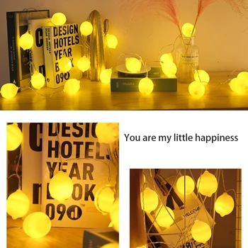 

10 Bulbs Lemon LED Fairy Lights Christmas String Lights Wedding Decoration For Holiday Party Bedroom Lighting Chain