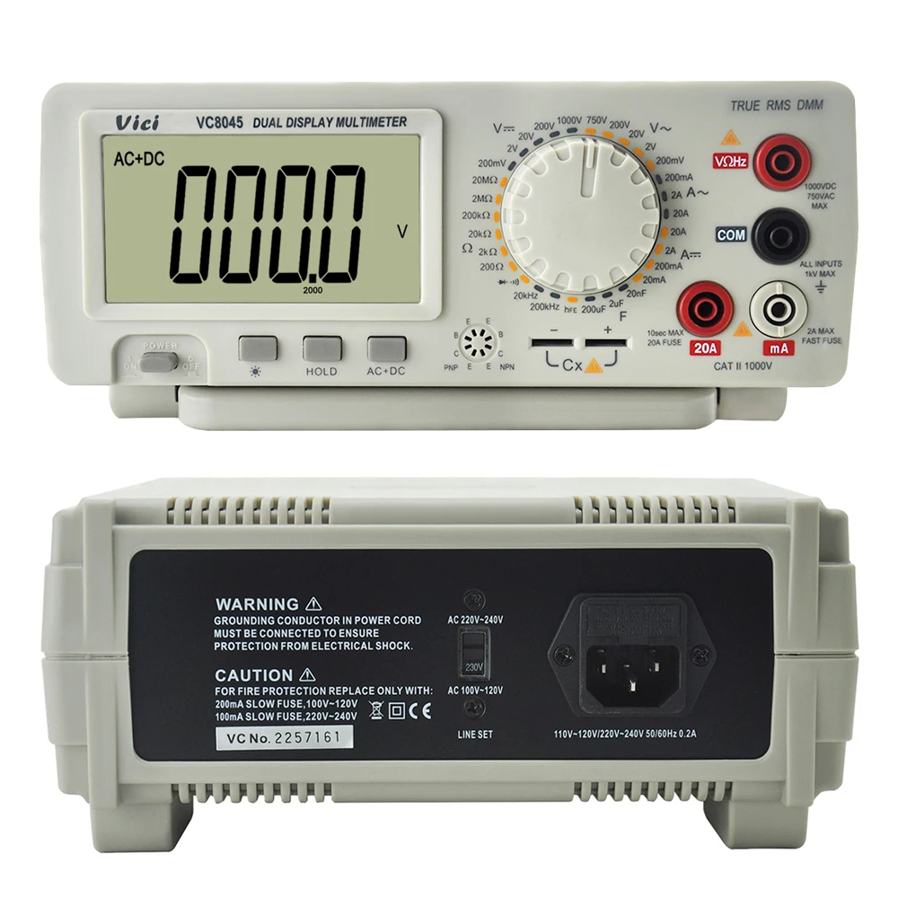 VC8045 настольный цифровой мультиметр 4 1/2 True RMS 1000 В 20A тестер Цифровой Амперметр