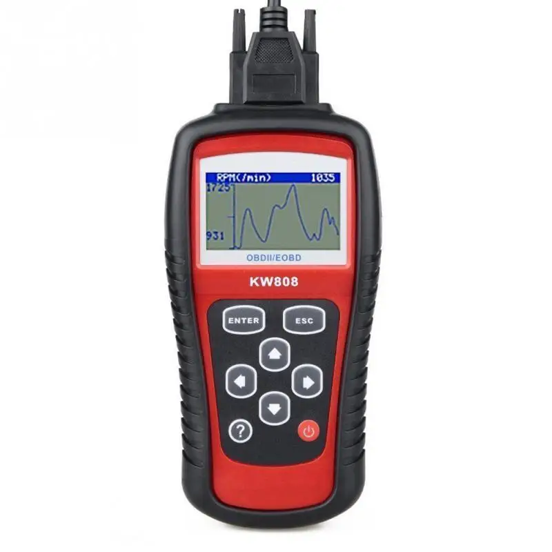 Автомобильный диагностический сканер KW808 универсальный прибор OBDII EOBD PK Maxiscan MS509 ODB