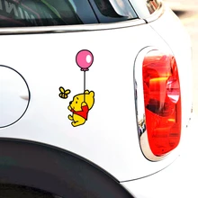 Volkrays Car Sticker Accessories Cartoon Winnie Pooh Playing Decal Decoration for Motorcycle Fridge Wardrobe Golf Polo Audi Bmw