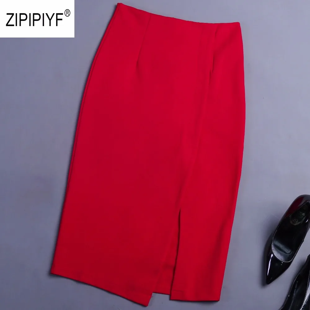 

Summer Slim Office Skirt Faldas Women Sexy Elastic High Waist Pencil Skirt Slit one Step Office Formal Skirt Saias Skirts B1367