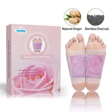 12pcs/Bag Hot Rose Foot Patches Antistress Detox Foot Patches Pads Body Toxins Feet Slimming Cleansing Herbal Adhesive