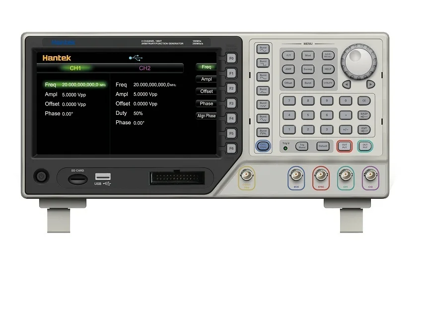 

Hantek HDG2002B 5MHz 250MSa/s 2 Channel Function Generator Arbitrary Waveform16 Bits signal source generator frequency generator