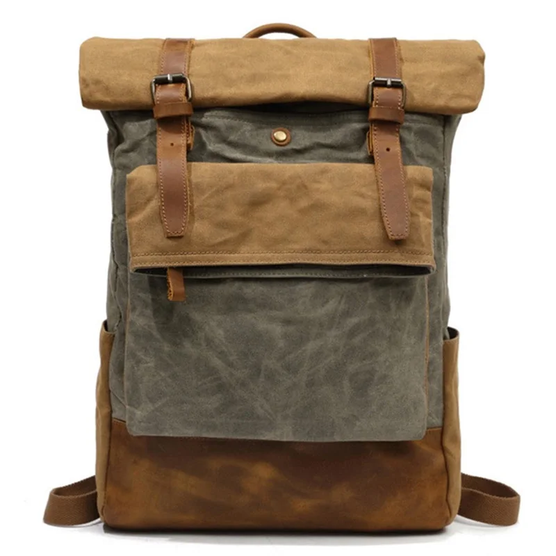 

ABSF Europe Designer Canvas Leather Backpacks Vintage Teenager Daypacks Waterproof Travel Backpacks Waterproof School Bags