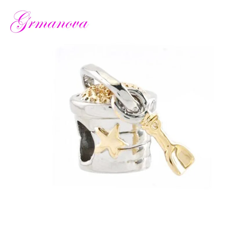 

Beach Golden Starfish Barrel Charm Beads DIY Handmade Ornaments Amulet Fit Pandora Bracelet Necklace