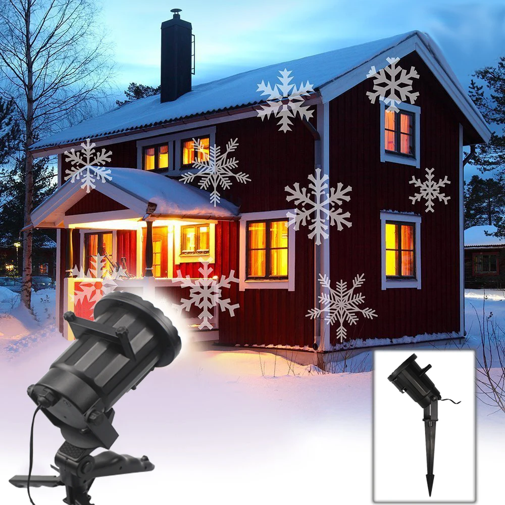 Luci per Proiettori Natalizi da Esterno, Luce per Proiezione di Fiocchi di Neve Natalizi, velocità Regolabile, con Telecomando, per Halloween, Natale, Casa, Feste, Decorazioni da Giardino