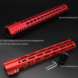 TriRock 13,5 ''дюймовый зажима Стиль Keymod/M-lok цевье железнодорожных Пикатинни Крепление Системы Fit. 223/5. 56_Chinese красный анодированный