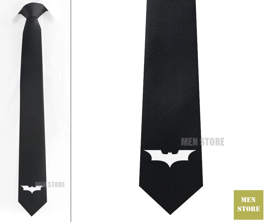 

Cool Batman Symbol Men Jacquard Woven Skinny Slim Narrow 2.3" Necktie 6 cm Neckwear Wedding Party Groom Tie Cufflink LK057M
