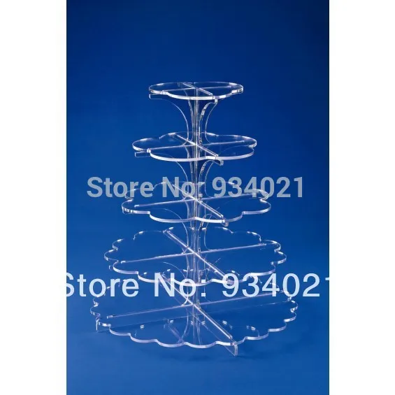 Clear 5 Tiers Acrylic Stands/Plexiglass Flower Cake Display Stands