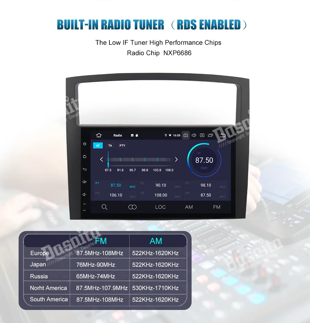 Dasaita " Экран автомобиля радио gps Android 9,0 плеер для Mitsubishi Pajero V97 V93 2006 2007 2008 2009 2011 с Экран зеркалирование
