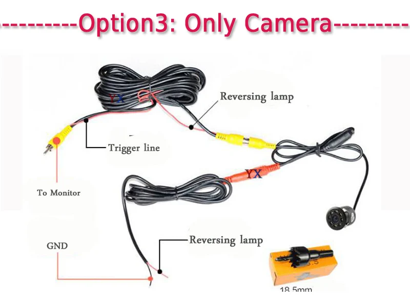 Koorinwoo 2,4G, беспроводной 4,3 автомобильный монитор, видео система, Автомобильная камера заднего вида, дисплей заднего вида, RCA вход, слепой, безопасный, резервная поддержка - Цвет: Only Camera